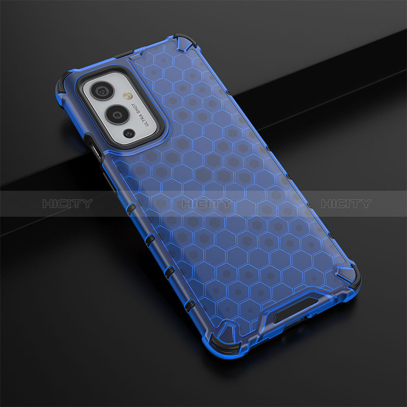 Carcasa Bumper Funda Silicona Transparente 360 Grados AM3 para OnePlus 9 5G Azul