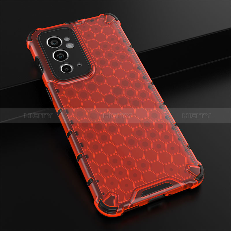 Carcasa Bumper Funda Silicona Transparente 360 Grados AM3 para OnePlus 9RT 5G Rojo