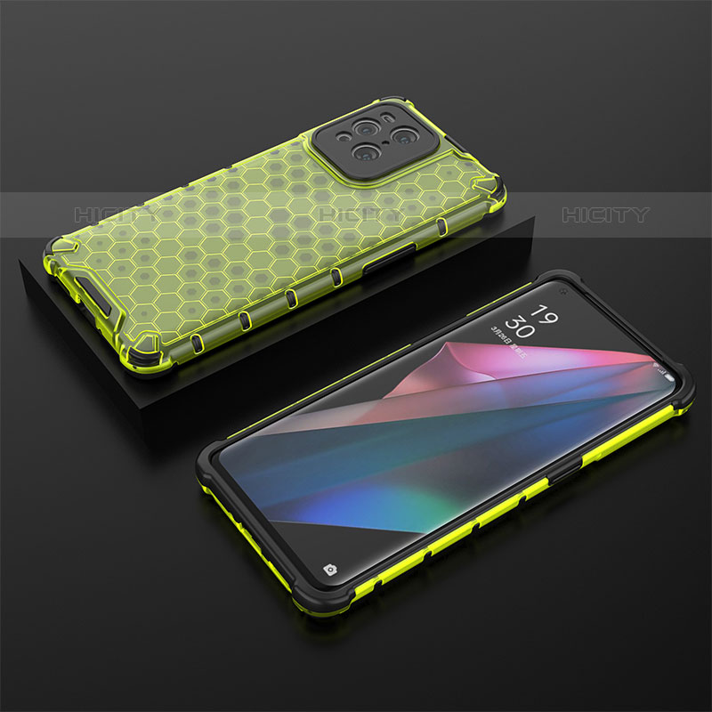 Carcasa Bumper Funda Silicona Transparente 360 Grados AM3 para Oppo Find X3 Pro 5G Verde