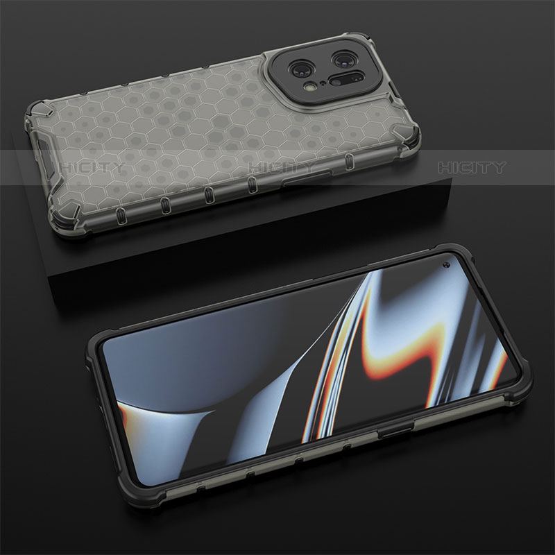 Carcasa Bumper Funda Silicona Transparente 360 Grados AM3 para Oppo Find X5 Pro 5G Negro