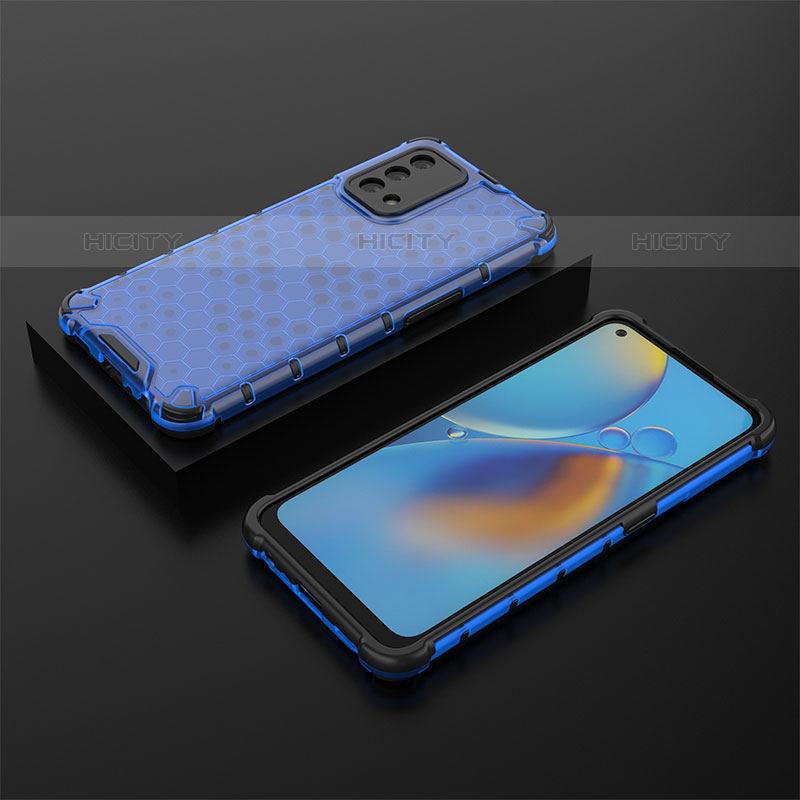 Carcasa Bumper Funda Silicona Transparente 360 Grados AM3 para Oppo Reno6 Lite Azul