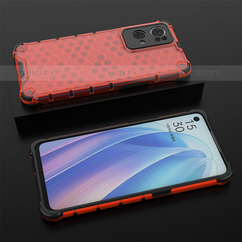 Carcasa Bumper Funda Silicona Transparente 360 Grados AM3 para Oppo Reno7 Pro 5G Rojo