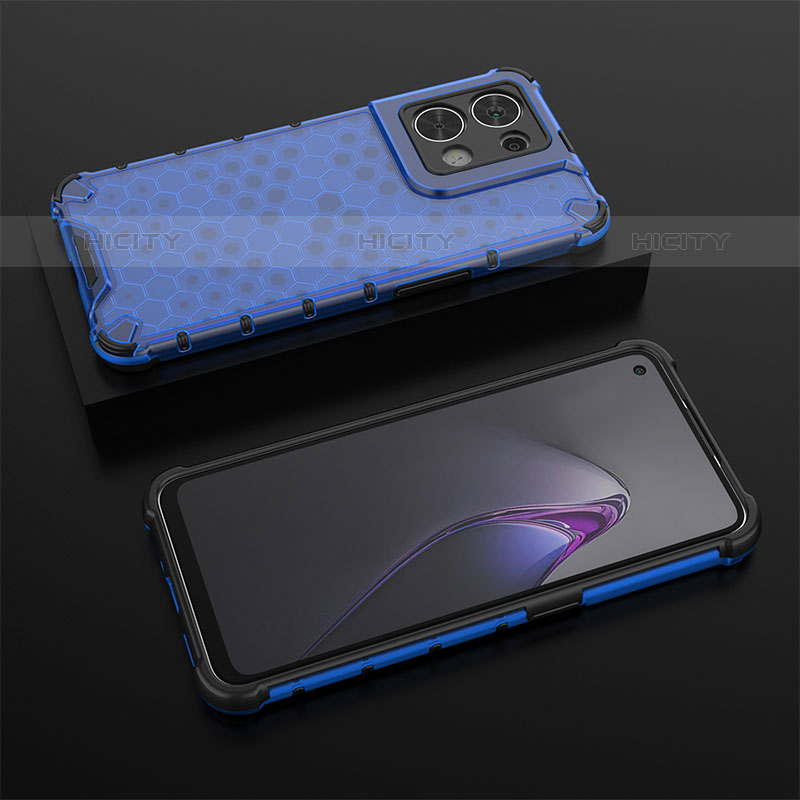 Carcasa Bumper Funda Silicona Transparente 360 Grados AM3 para Oppo Reno8 5G Azul