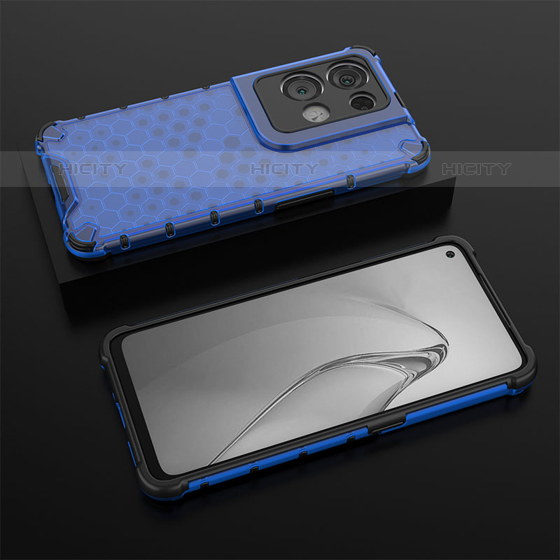 Carcasa Bumper Funda Silicona Transparente 360 Grados AM3 para Oppo Reno8 Pro+ Plus 5G Azul