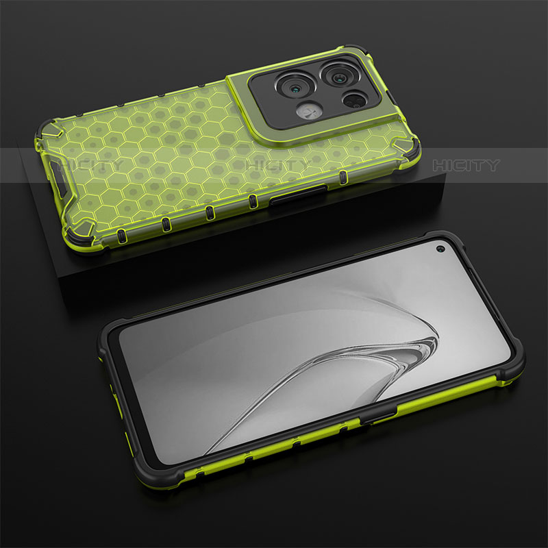 Carcasa Bumper Funda Silicona Transparente 360 Grados AM3 para Oppo Reno8 Pro+ Plus 5G Verde