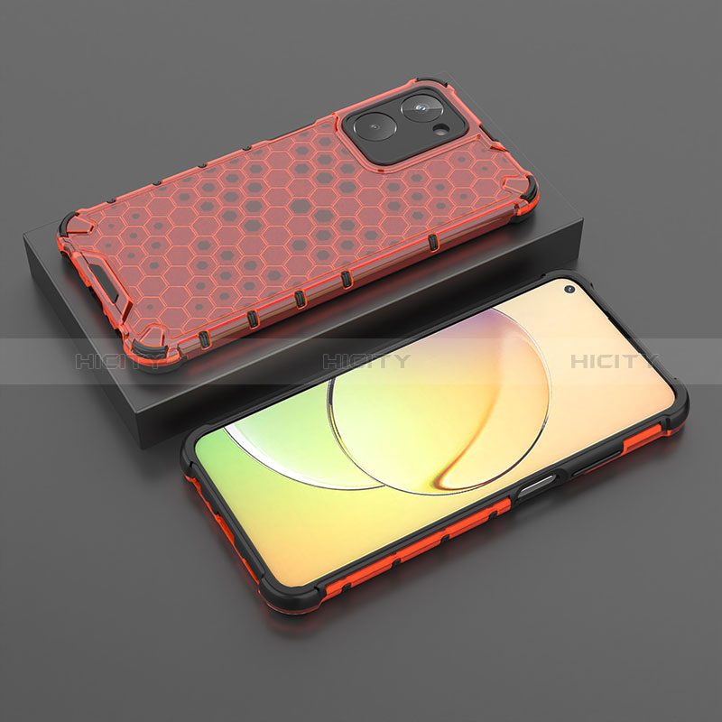 Carcasa Bumper Funda Silicona Transparente 360 Grados AM3 para Realme 10 4G Rojo