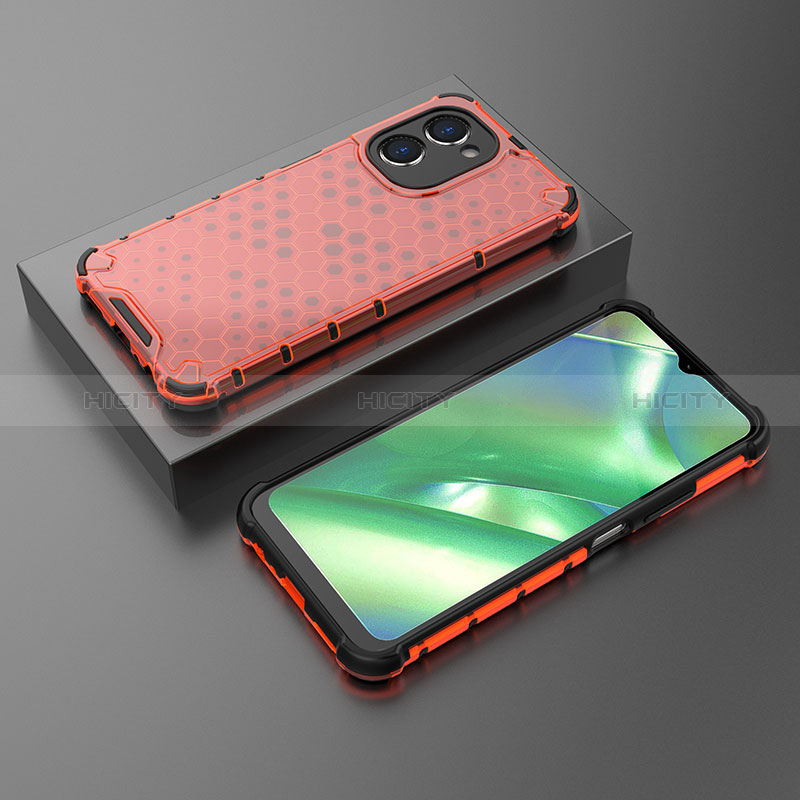 Carcasa Bumper Funda Silicona Transparente 360 Grados AM3 para Realme C33 Rojo