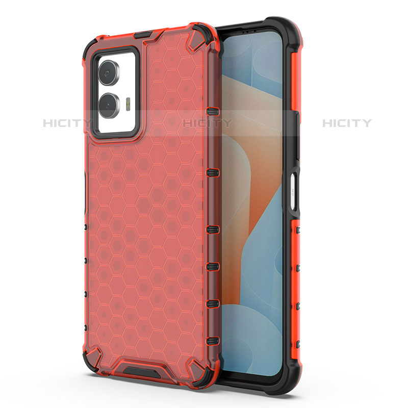 Carcasa Bumper Funda Silicona Transparente 360 Grados AM3 para Vivo iQOO U5 5G Rojo