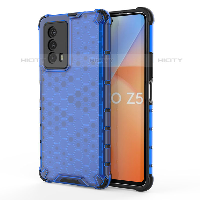 Carcasa Bumper Funda Silicona Transparente 360 Grados AM3 para Vivo iQOO Z5 5G Azul