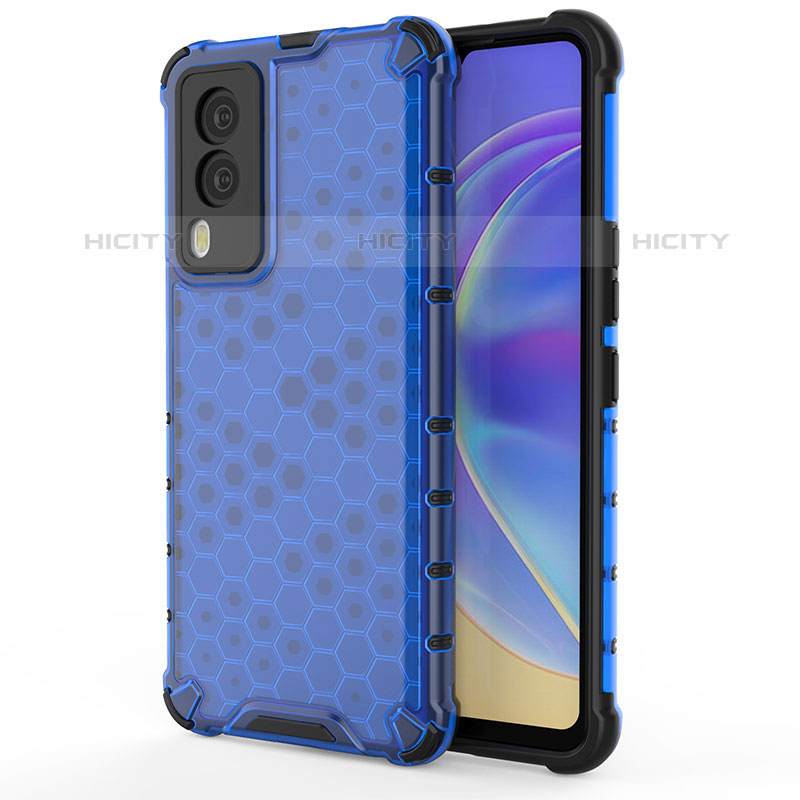 Carcasa Bumper Funda Silicona Transparente 360 Grados AM3 para Vivo V21e 5G Azul