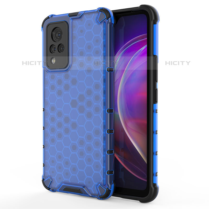 Carcasa Bumper Funda Silicona Transparente 360 Grados AM3 para Vivo V21s 5G Azul