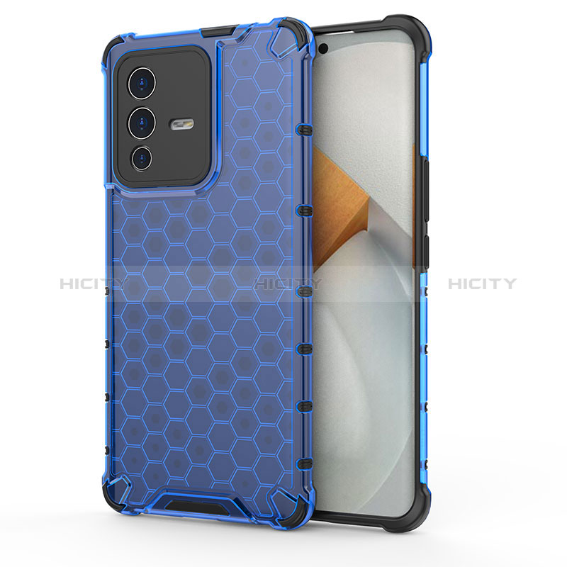 Carcasa Bumper Funda Silicona Transparente 360 Grados AM3 para Vivo V23 Pro 5G Azul