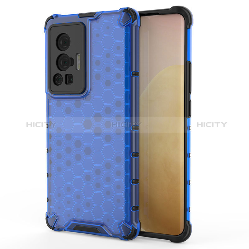 Carcasa Bumper Funda Silicona Transparente 360 Grados AM3 para Vivo X70 Pro 5G Azul