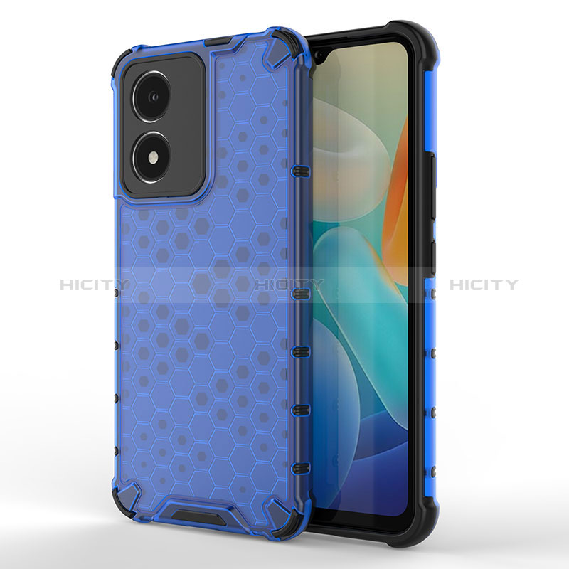 Carcasa Bumper Funda Silicona Transparente 360 Grados AM3 para Vivo Y02S Azul