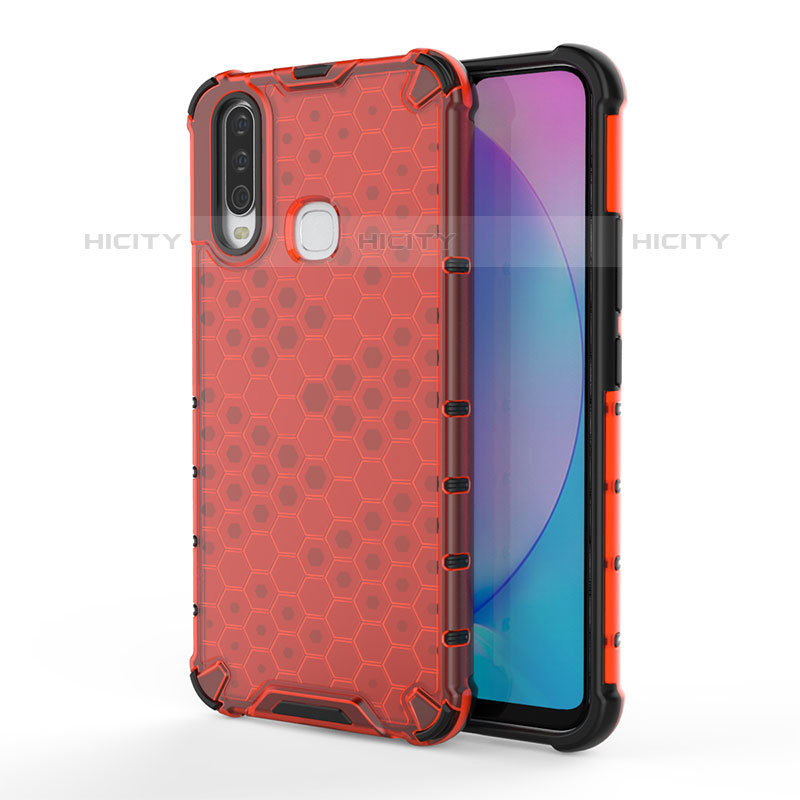 Carcasa Bumper Funda Silicona Transparente 360 Grados AM3 para Vivo Y12 Rojo