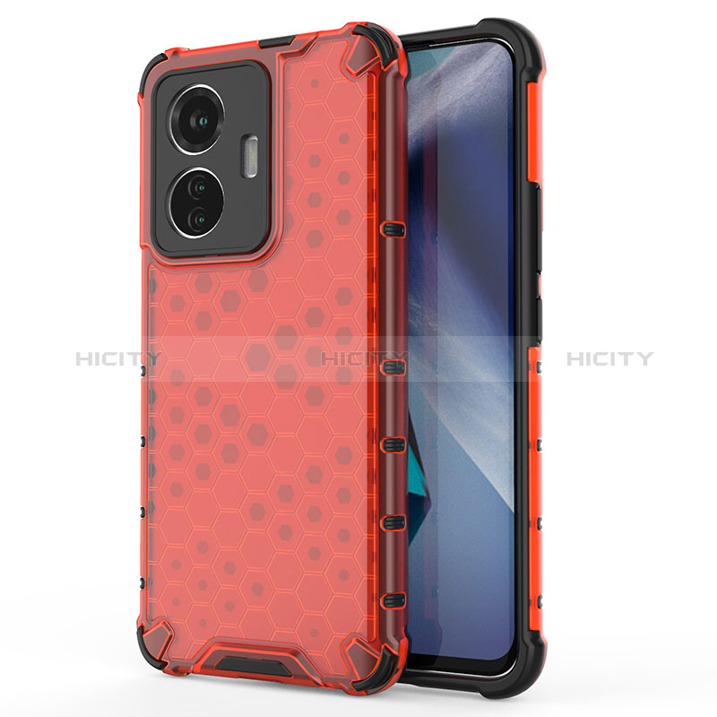 Carcasa Bumper Funda Silicona Transparente 360 Grados AM3 para Vivo Y55 4G Rojo