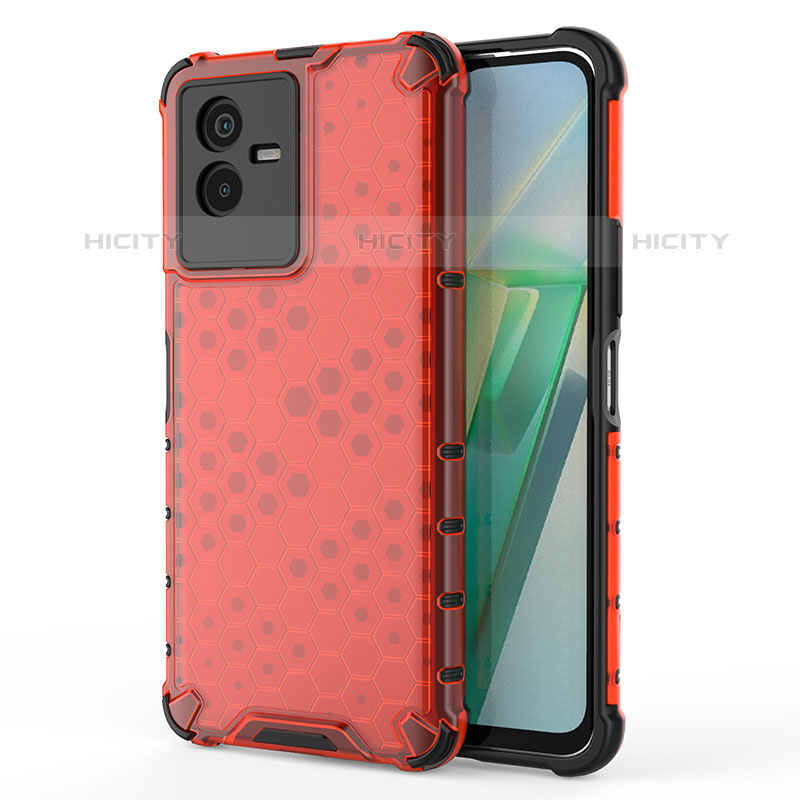 Carcasa Bumper Funda Silicona Transparente 360 Grados AM3 para Vivo Y73t Rojo