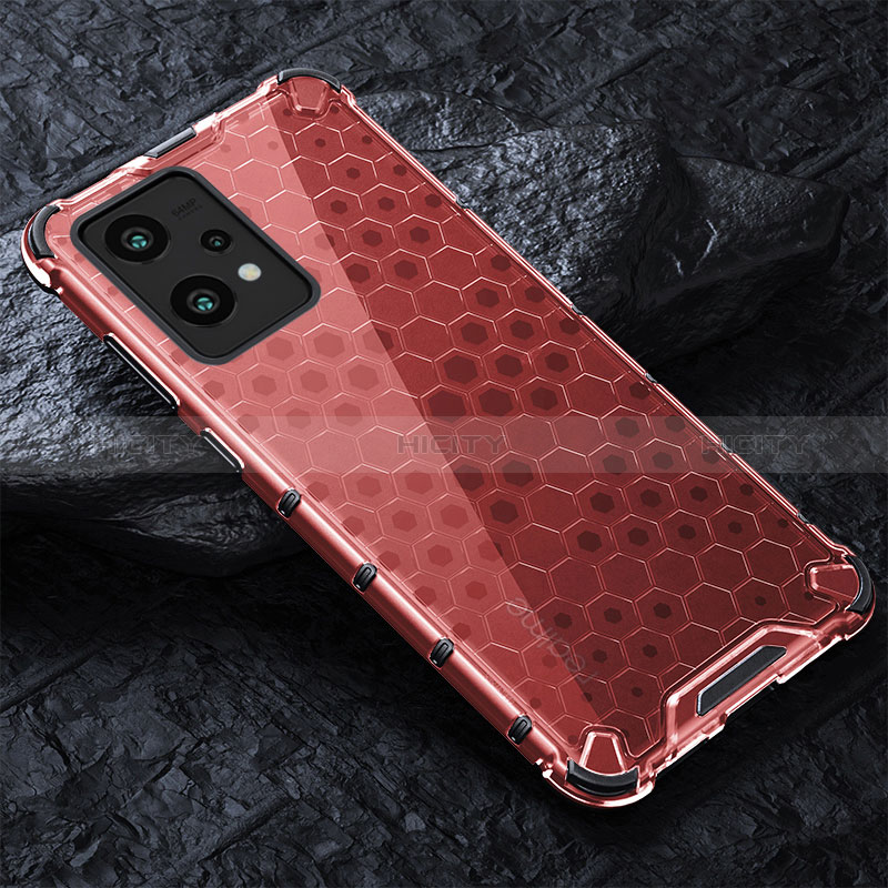 Carcasa Bumper Funda Silicona Transparente 360 Grados AM4 para Realme 9 5G Rojo