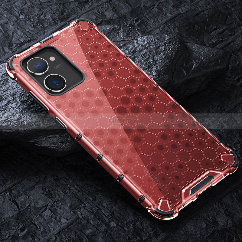 Carcasa Bumper Funda Silicona Transparente 360 Grados AM4 para Realme V20 5G Rojo