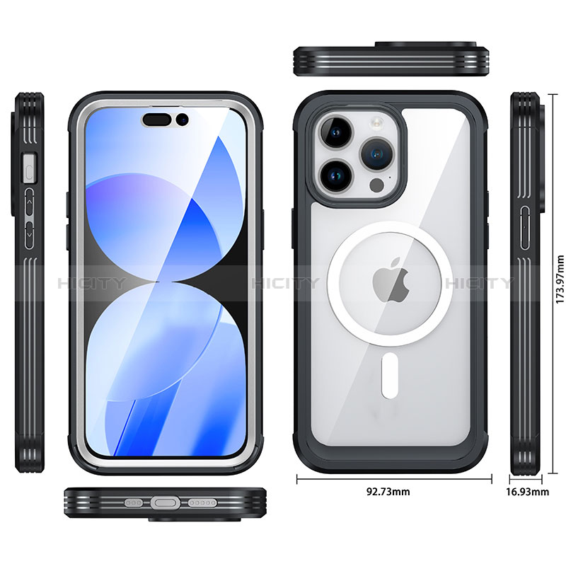 Carcasa Bumper Funda Silicona Transparente 360 Grados con Mag-Safe Magnetic AC1 para Apple iPhone 13 Pro