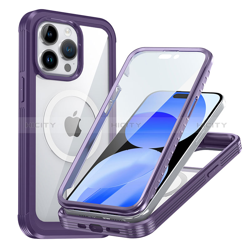 Carcasa Bumper Funda Silicona Transparente 360 Grados con Mag-Safe Magnetic AC1 para Apple iPhone 14 Pro Max