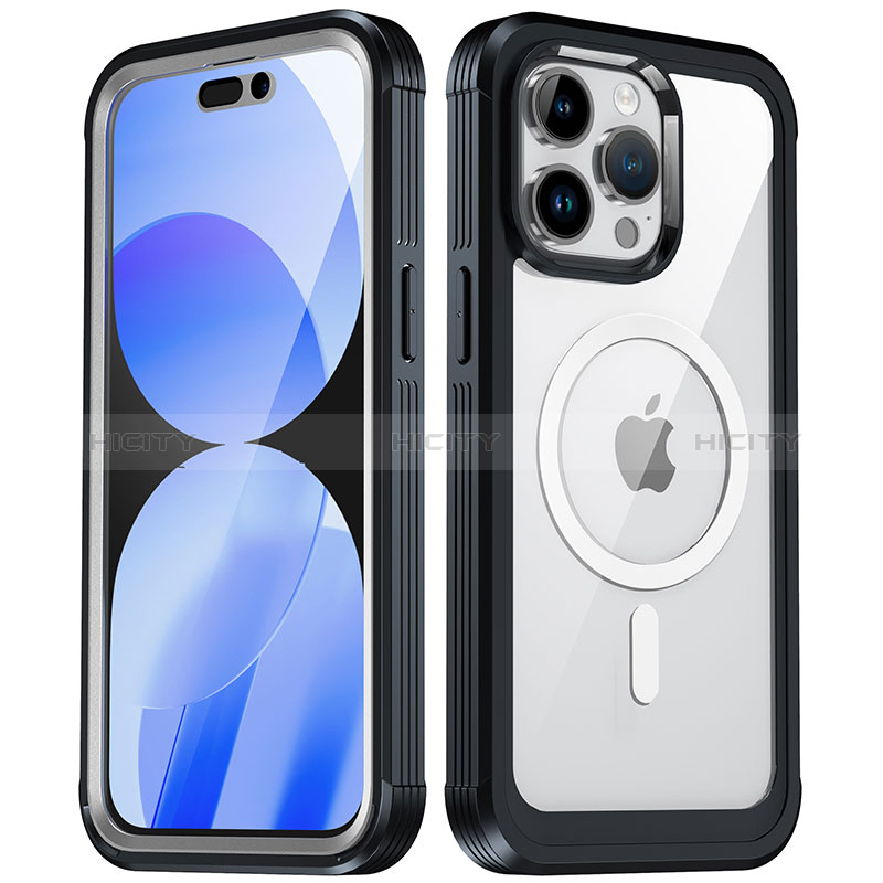 Carcasa Bumper Funda Silicona Transparente 360 Grados con Mag-Safe Magnetic AC1 para Apple iPhone 15 Pro Max