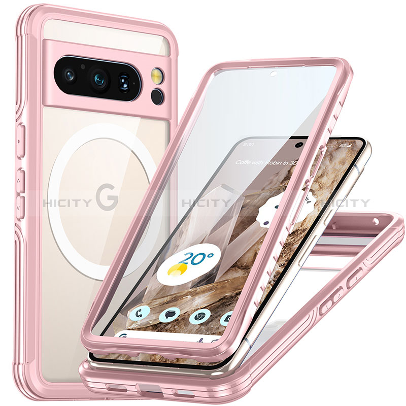 Carcasa Bumper Funda Silicona Transparente 360 Grados con Mag-Safe Magnetic T01 para Google Pixel 8 Pro 5G