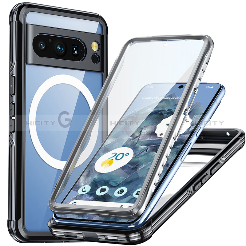 Carcasa Bumper Funda Silicona Transparente 360 Grados con Mag-Safe Magnetic T01 para Google Pixel 8 Pro 5G