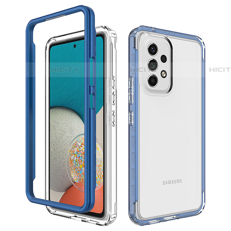 Carcasa Bumper Funda Silicona Transparente 360 Grados JX1 para Samsung Galaxy A53 5G Azul