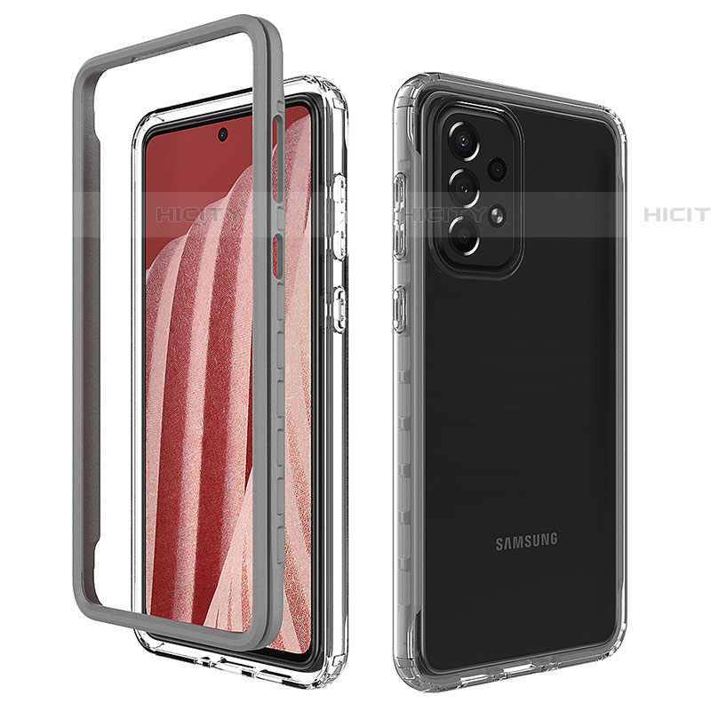 Carcasa Bumper Funda Silicona Transparente 360 Grados JX1 para Samsung Galaxy A73 5G Gris