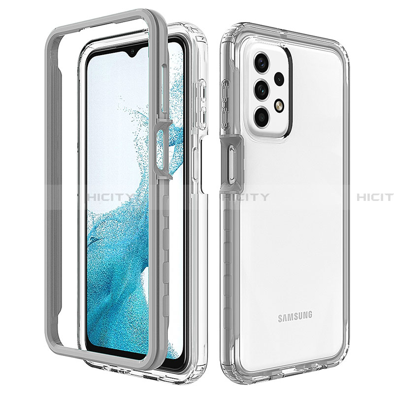 Carcasa Bumper Funda Silicona Transparente 360 Grados JX2 para Samsung Galaxy A23 4G Gris