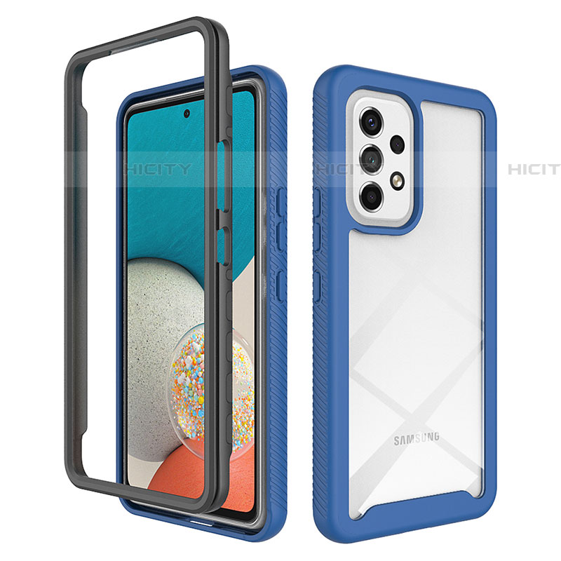 Carcasa Bumper Funda Silicona Transparente 360 Grados JX2 para Samsung Galaxy A53 5G Azul