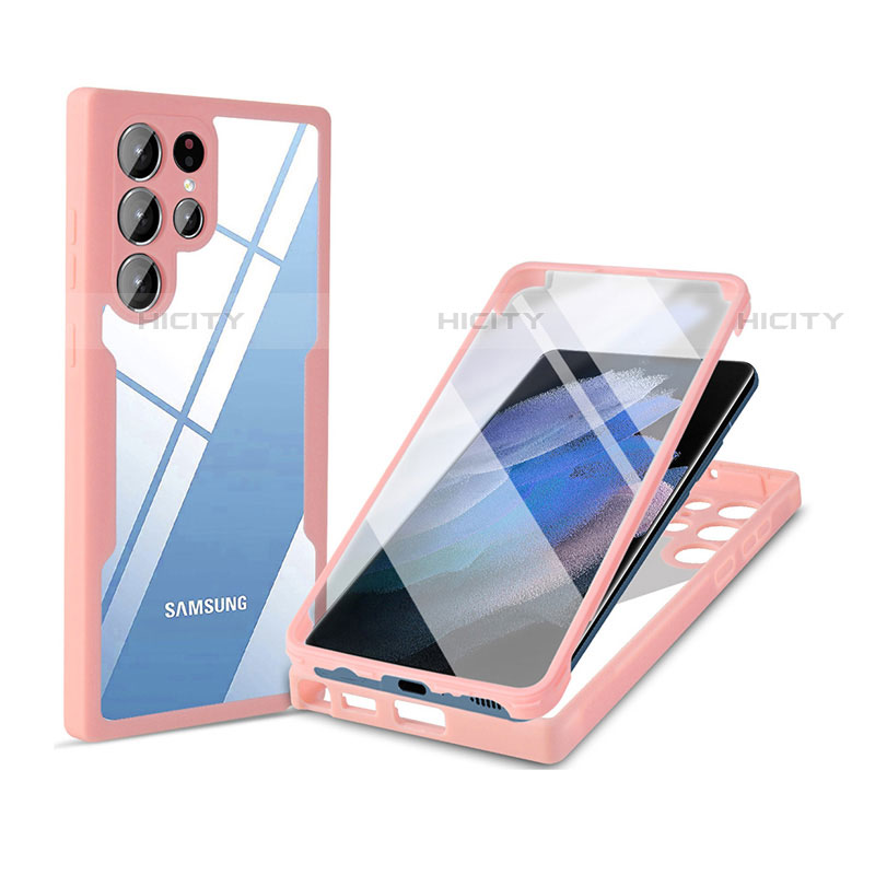 Carcasa Bumper Funda Silicona Transparente 360 Grados M01 para Samsung Galaxy S22 Ultra 5G