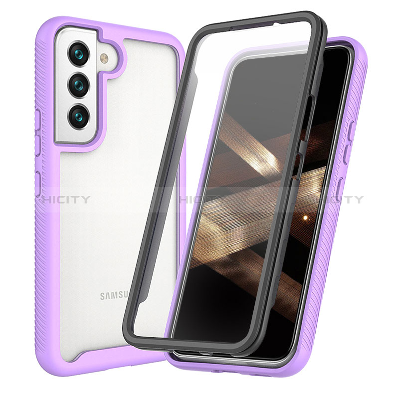 Carcasa Bumper Funda Silicona Transparente 360 Grados M01 para Samsung Galaxy S24 Plus 5G Morado