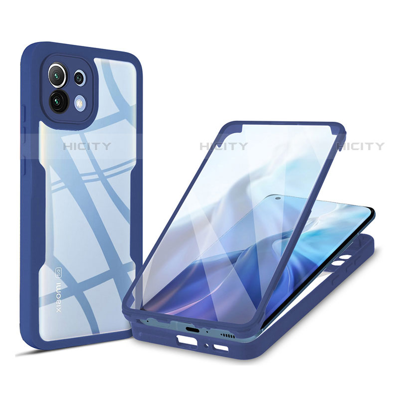 Carcasa Bumper Funda Silicona Transparente 360 Grados M01 para Xiaomi Mi 11 5G Azul