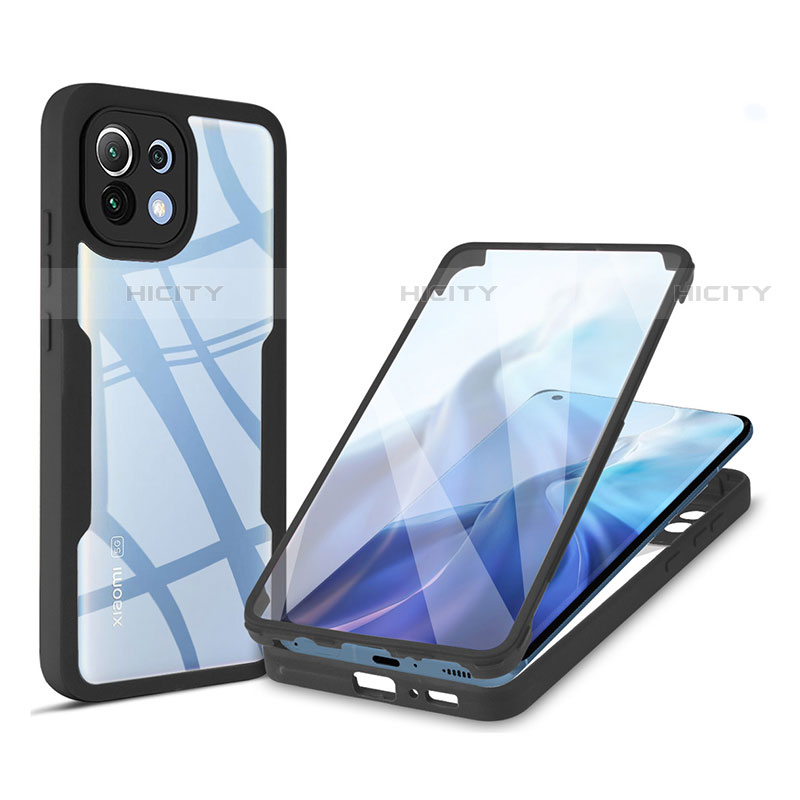 Carcasa Bumper Funda Silicona Transparente 360 Grados M01 para Xiaomi Mi 11 Lite 4G Negro