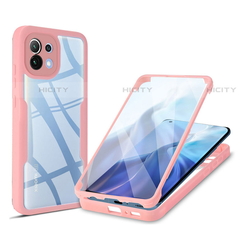 Carcasa Bumper Funda Silicona Transparente 360 Grados M01 para Xiaomi Mi 11 Lite 4G Rosa