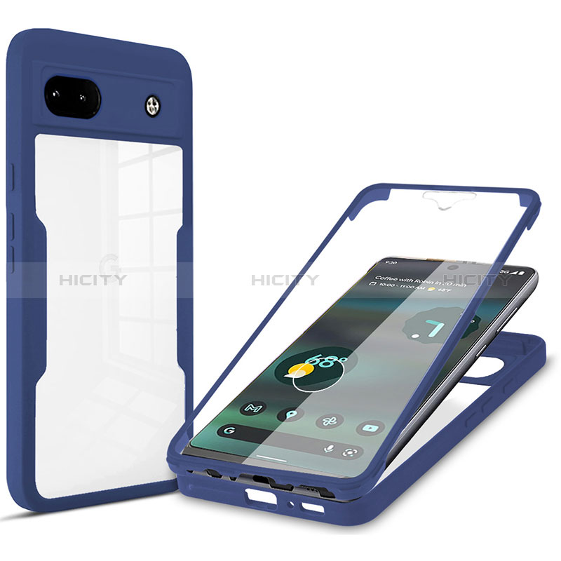 Carcasa Bumper Funda Silicona Transparente 360 Grados MJ1 para Google Pixel 6a 5G Azul