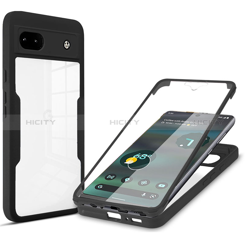 Carcasa Bumper Funda Silicona Transparente 360 Grados MJ1 para Google Pixel 6a 5G Negro