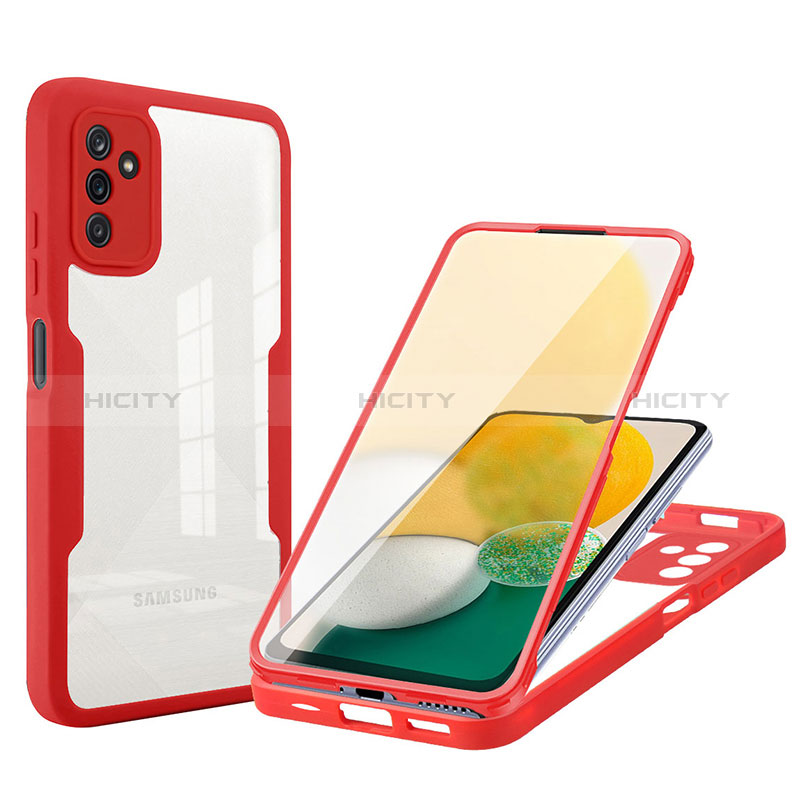 Carcasa Bumper Funda Silicona Transparente 360 Grados MJ1 para Samsung Galaxy A04s Rojo