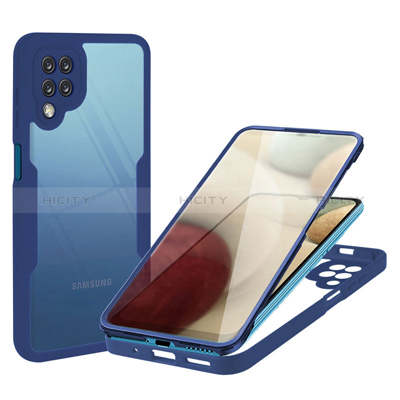 Carcasa Bumper Funda Silicona Transparente 360 Grados MJ1 para Samsung Galaxy A12 5G Azul