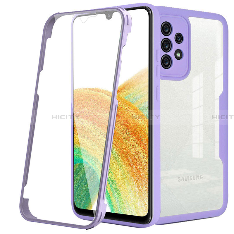 Carcasa Bumper Funda Silicona Transparente 360 Grados MJ1 para Samsung Galaxy A33 5G Morado