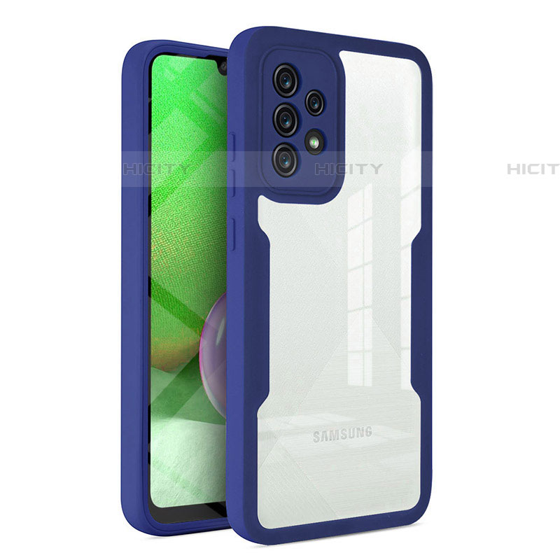 Carcasa Bumper Funda Silicona Transparente 360 Grados MJ1 para Samsung Galaxy A52 4G Azul