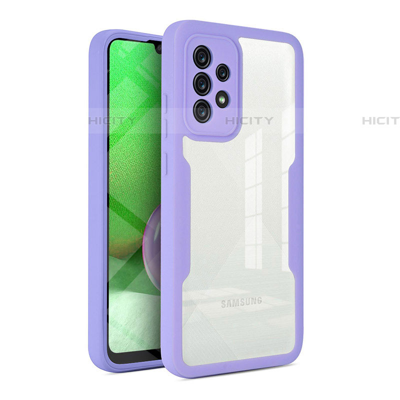 Carcasa Bumper Funda Silicona Transparente 360 Grados MJ1 para Samsung Galaxy A52 4G Morado