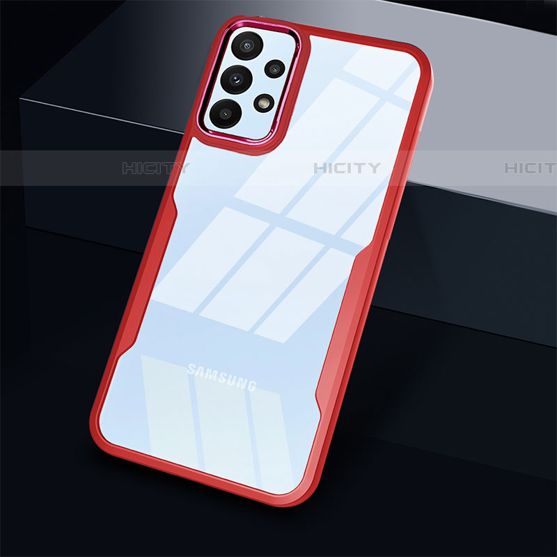 Carcasa Bumper Funda Silicona Transparente 360 Grados MJ1 para Samsung Galaxy A73 5G Rojo