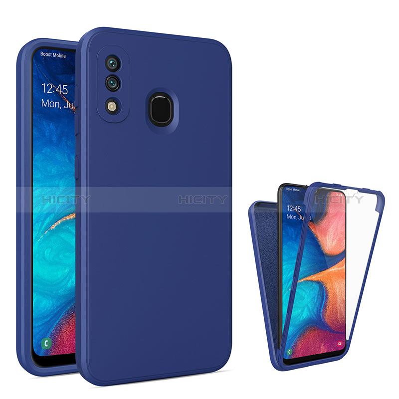 Carcasa Bumper Funda Silicona Transparente 360 Grados MJ1 para Samsung Galaxy M10S Azul