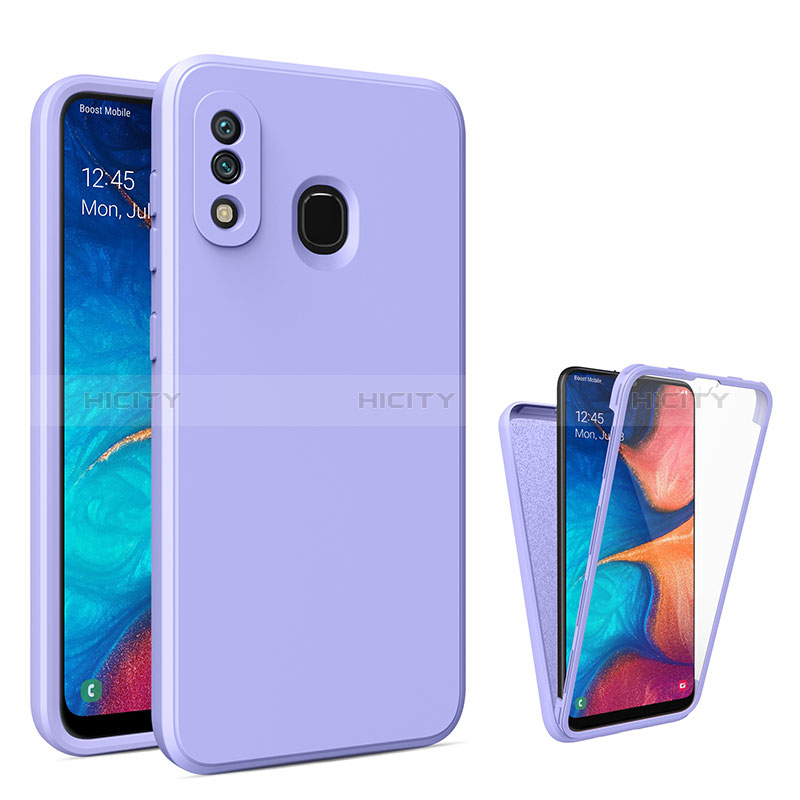 Carcasa Bumper Funda Silicona Transparente 360 Grados MJ1 para Samsung Galaxy M10S Purpura Claro