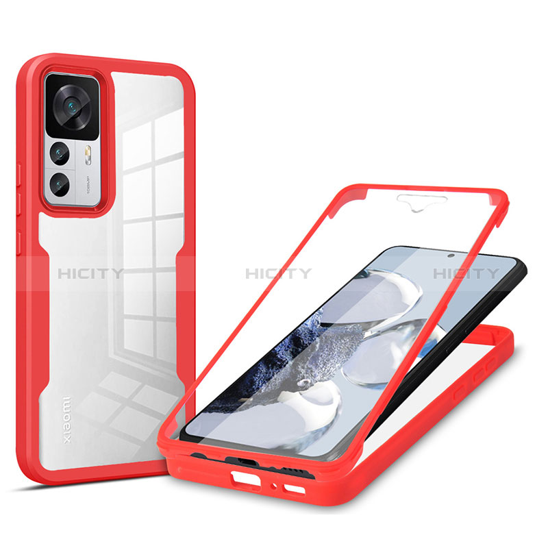 Carcasa Bumper Funda Silicona Transparente 360 Grados MJ1 para Xiaomi Mi 12T Pro 5G Rojo