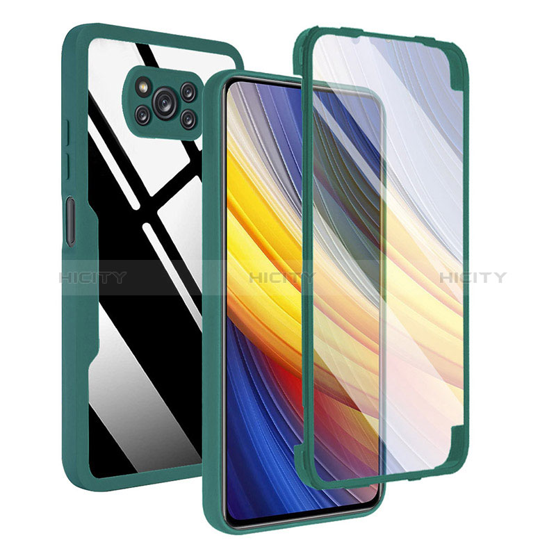 Carcasa Bumper Funda Silicona Transparente 360 Grados MJ1 para Xiaomi Poco X3 Pro Verde