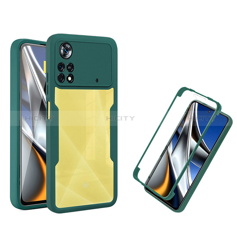 Carcasa Bumper Funda Silicona Transparente 360 Grados MJ1 para Xiaomi Poco X4 Pro 5G Verde